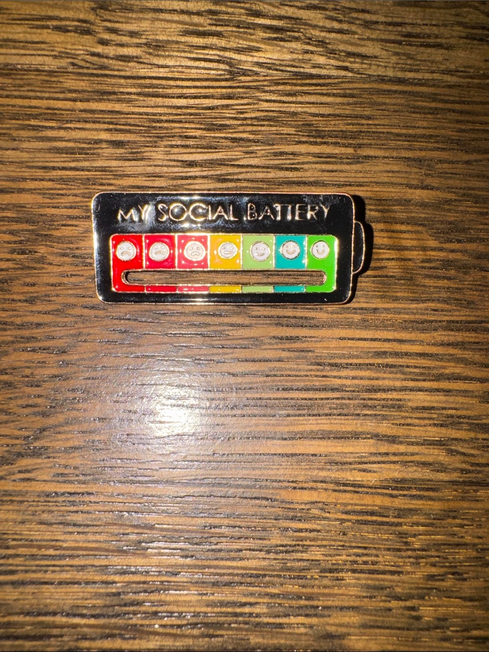 My Social Battery Enamel Pin - Rainbow Battery Design